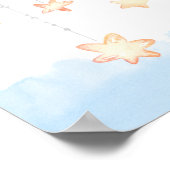 Blauw goudjongen olifant baby shower welkom bord poster (Hoek)