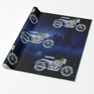 blauw goudkeuken cadeaupapier