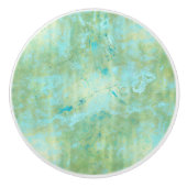 Blauw & goudkleurig Abstract marmer-spuitje Keramische Knop (Voorkant)