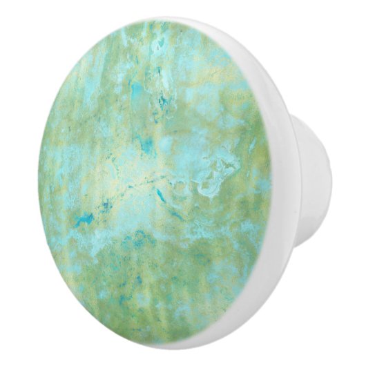 Blauw & goudkleurig Abstract marmer-spuitje Keramische Knop (Rechts)