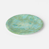 Blauw & goudkleurig Abstract marmer-spuitje Papieren Bordje (Gekanteld)