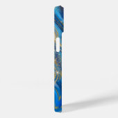 Blauw goudkleurig ruggengraat Case-Mate iPhone case (Achterkant / Rechts)