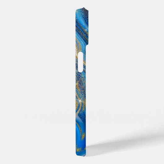 Blauw goudkleurig ruggengraat Case-Mate iPhone case (Achterkant / Rechts)