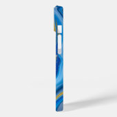 Blauw goudkleurig ruggengraat Case-Mate iPhone case (Achterkant / Links)