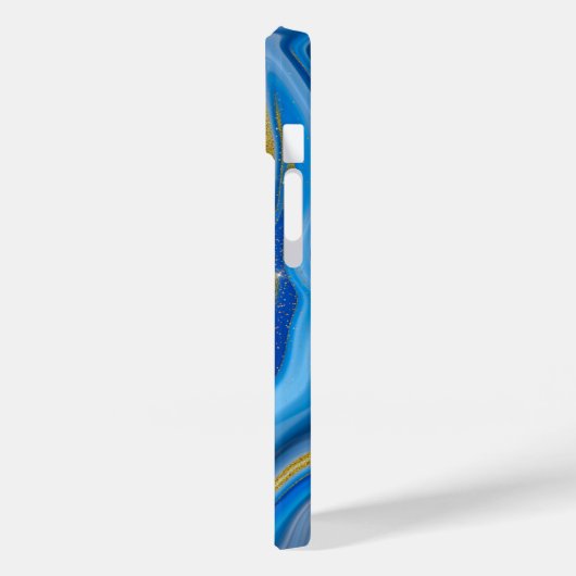 Blauw goudkleurig ruggengraat Case-Mate iPhone case (Achterkant / Links)