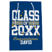 Blauw|Goudkwaliteitsklasse Jaar Medium Cadeauzakje (Voorkant)