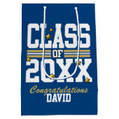 Blauw|Goudkwaliteitsklasse Jaar Medium Cadeauzakje (Achterkant)