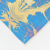 Blauw + goudmarmer fleece deken (Hoek)