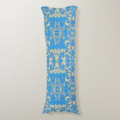 Blauw + goudmarmer lichaamskussen (Voorkant Verticaal)