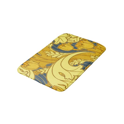  blauw goudpatroon badmat (Gekanteld)