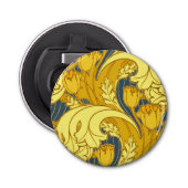  blauw goudpatroon button flesopener (Voorkant)