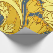  blauw goudpatroon cadeaupapier (Hoek)