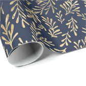 Blauw/goudpatroon Cadeaupapier (Rol Hoek)