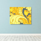  blauw goudpatroon canvas afdruk (Insitu (Houten vloer))