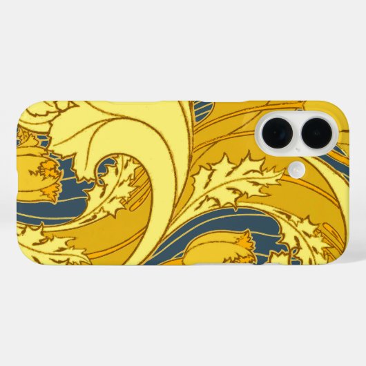 blauw goudpatroon Case-Mate iPhone case (Achterkant (horizontaal))