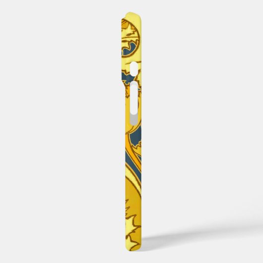 blauw goudpatroon Case-Mate iPhone case (Achterkant / Links)