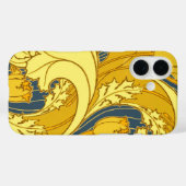 blauw goudpatroon Case-Mate iPhone case (Achterkant (horizontaal))