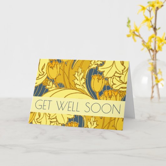  blauw goudpatroon kaart (Gele Bloem)