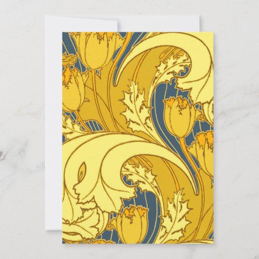  blauw goudpatroon kaart (Achterkant)