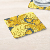  blauw goudpatroon kartonnen onderzetters (Schuin)