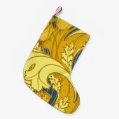  blauw goudpatroon kleine kerstsok (Voorkant (Hangend))