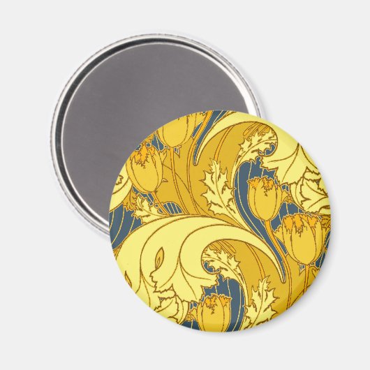  blauw goudpatroon magneet (Voorkant / Achterkant)