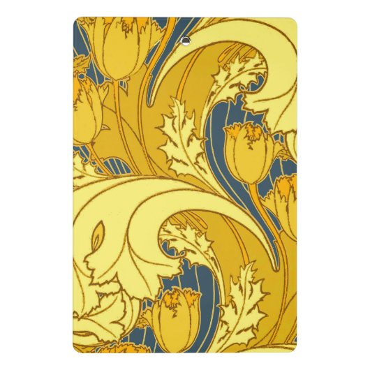  blauw goudpatroon mini klembord (Achterkant)