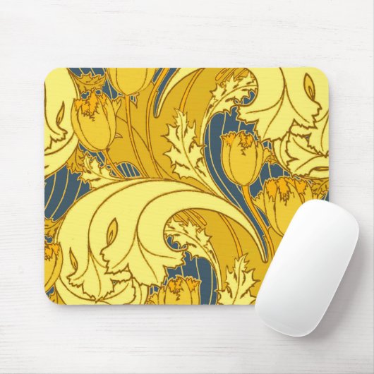  blauw goudpatroon muismat (Met muis)