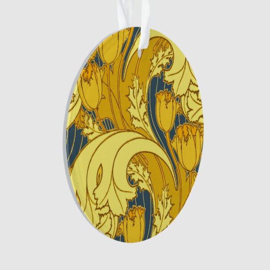  blauw goudpatroon ornament (voorkant)