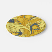  blauw goudpatroon papieren bordje (Gekanteld)