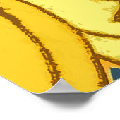 blauw goudpatroon poster (Hoek)