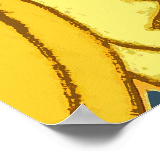  blauw goudpatroon poster (Hoek)