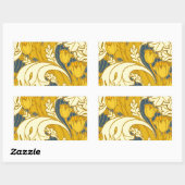  blauw goudpatroon rechthoekige sticker (Vel)