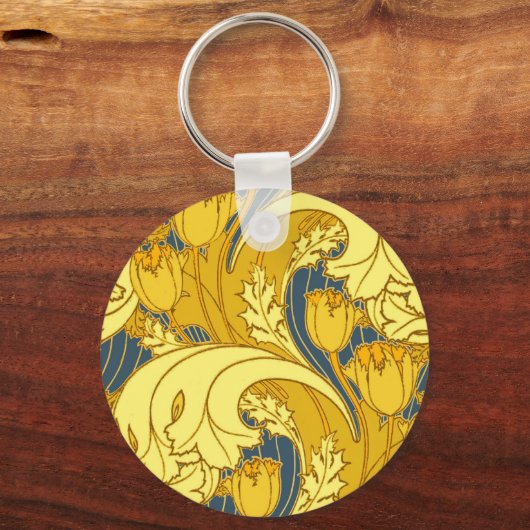  blauw goudpatroon sleutelhanger (Voorkant)