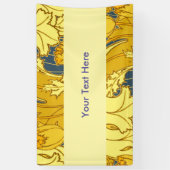 blauw goudpatroon spandoek (Verticaal)