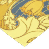  blauw goudpatroon tafelkleed (Gekanteld)