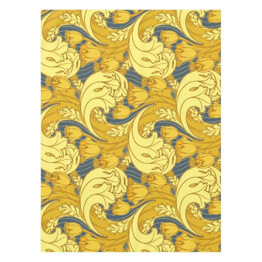  blauw goudpatroon tafelkleed (Voorkant)