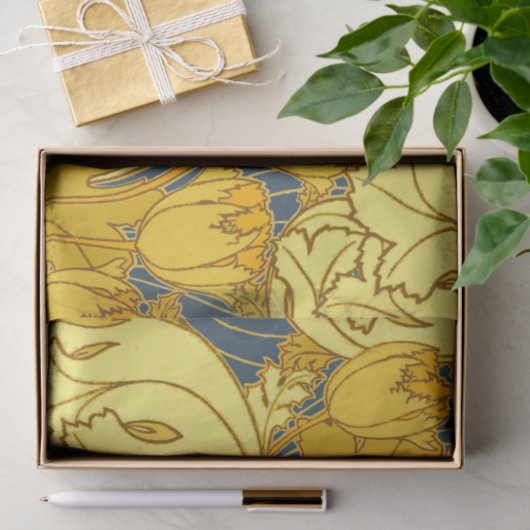  blauw goudpatroon tissuepapier (Geschenk)