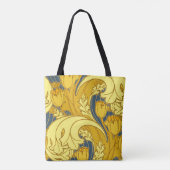 blauw goudpatroon tote bag (Achterkant)