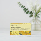  blauw goudpatroon visitekaartje (Staand voorkant)