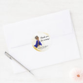 Blauw goudprins baby shower - Dank je sticker (Envelop)