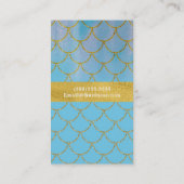 Blauw & goudschaar Zeemeermin Visitekaartje (Achterkant)