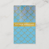Blauw & goudschaar Zeemeermin Visitekaartje (Voorkant)
