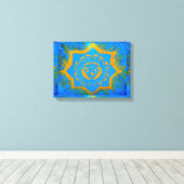 blauw goudtangetje canvas afdruk (Insitu (Houten vloer))