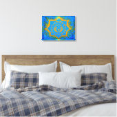 blauw goudtangetje canvas afdruk (Insitu (Slaapkamer))
