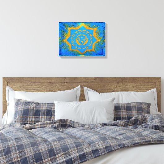 blauw goudtangetje canvas afdruk (Insitu (Slaapkamer))