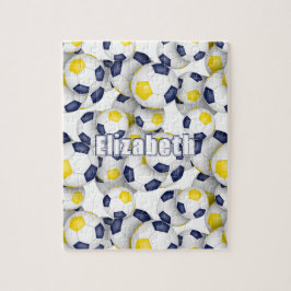 blauw goudteam kleuren jongens voetbal legpuzzel