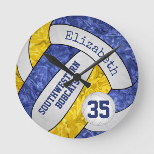 blauw goudteam kleuren meisjes volleybalkamer aang ronde klok