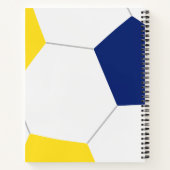 blauw goudteam kleuren monogrammen voetbal notitieboek (Achterkant)