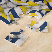 blauw goudteam voor meisjes volleybal legpuzzel (Zijkant)